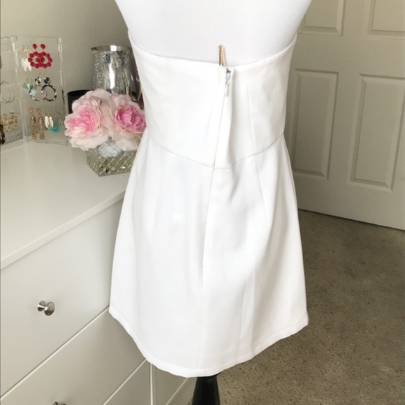 BCBGMaxazria Mini Dress Women's Size 10 Madeleine Lace Strapless White NWT - Picture 5 of 6